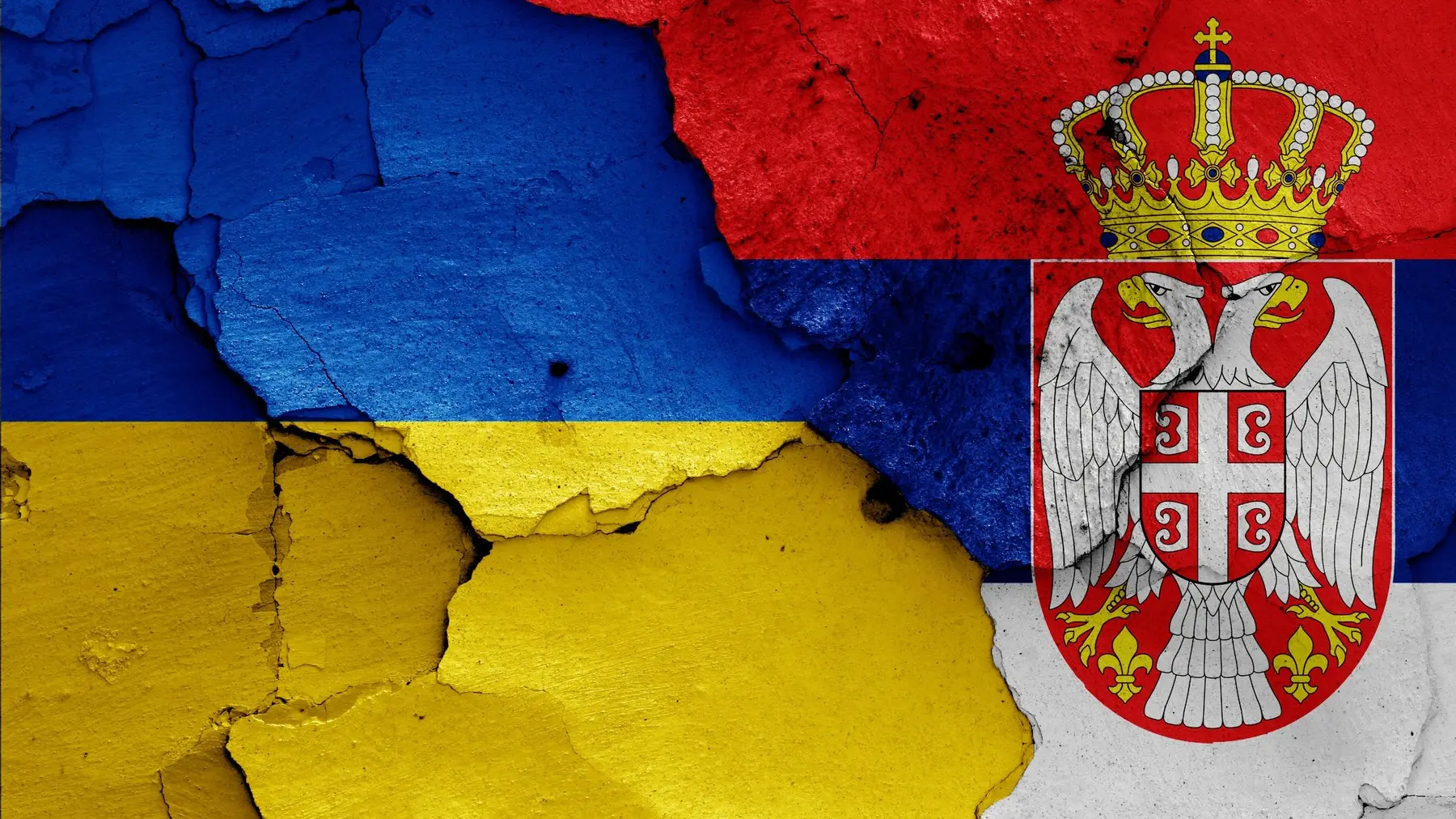 zastave ukrajine i srbije, ukrajinska zastava, srpska zastava, ukrajina, srbija - profimedia-65cf587a7c3d6.webp