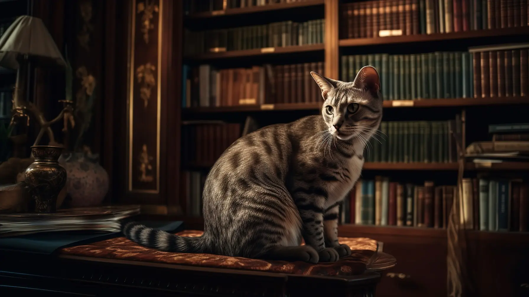 mačka u biblioteci, biblioteka - profimedia-65edda609466a.webp