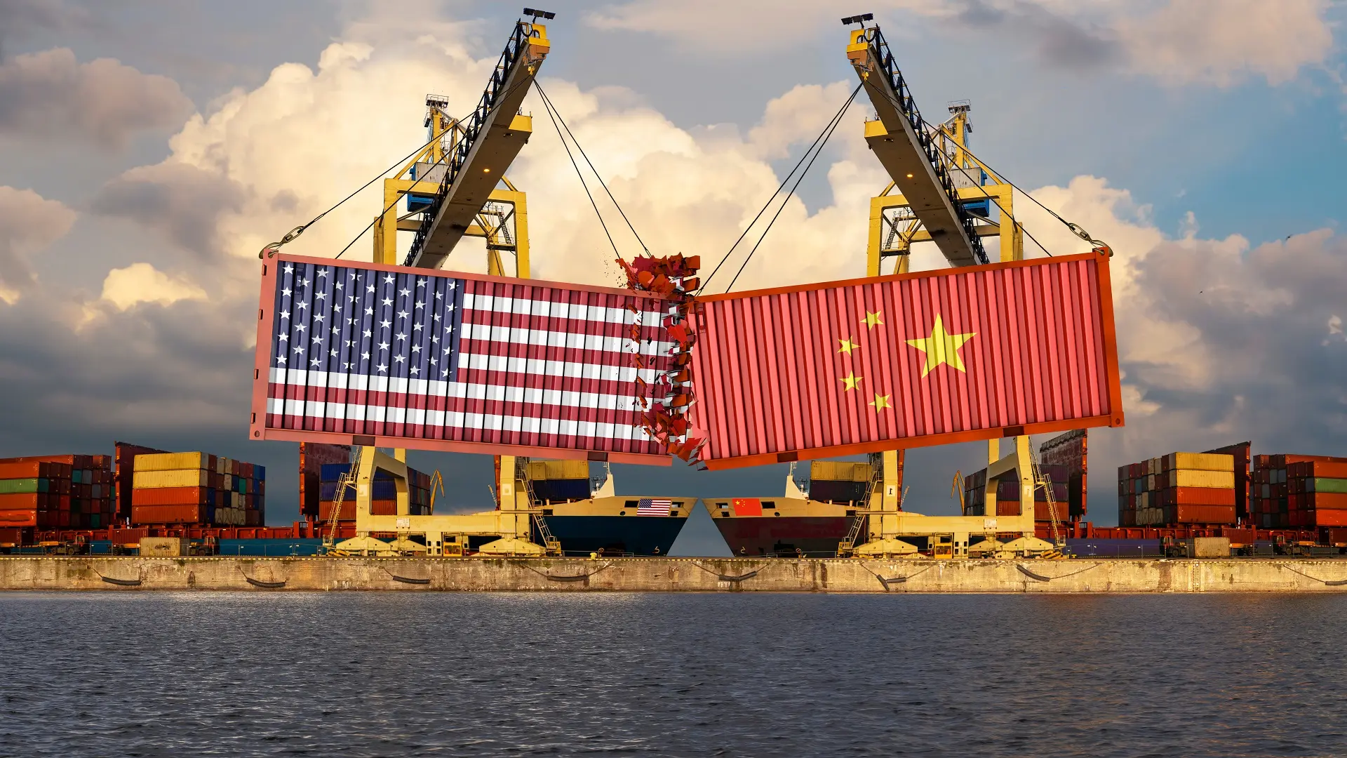 kina, sad, zastava zastave kine amerike sad, kineska američka ekonomija trgovina, ekonomski rat - shutterstock-66436a85817a8.webp