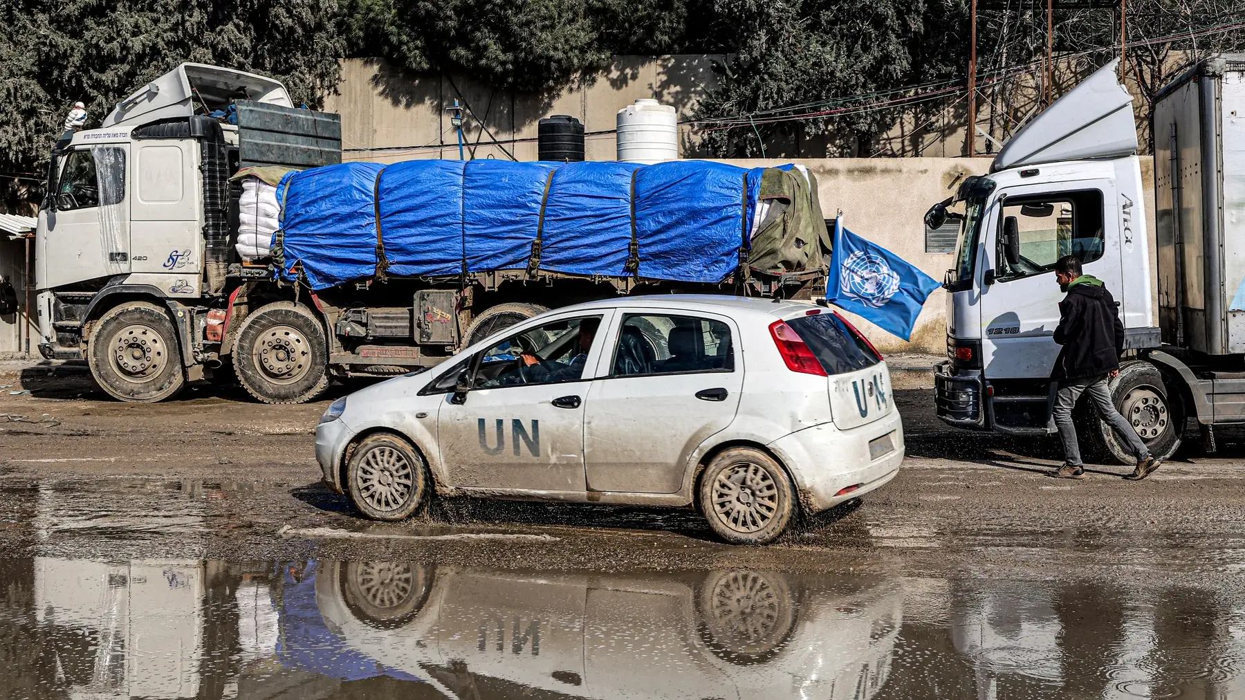 vozilo UN, ujedinjenih nacija, ujedinjene nacije, Pojas Gaze - 29 jan 2024 profimedia-66422652eb2de.webp